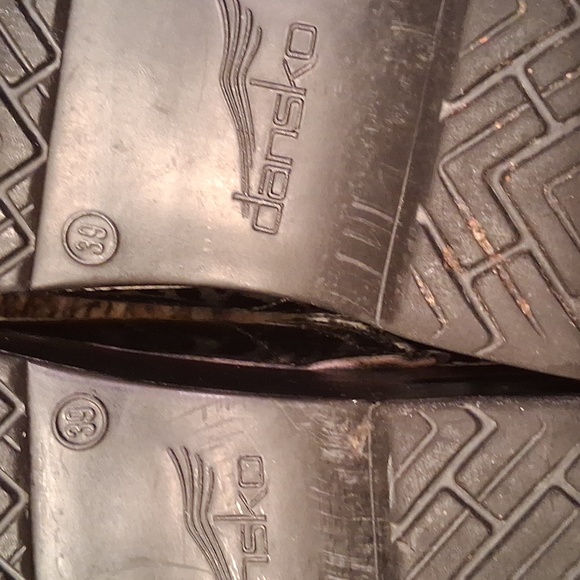 Dansko Black and Silver Floral Women's Mules - Picture 6 of 12